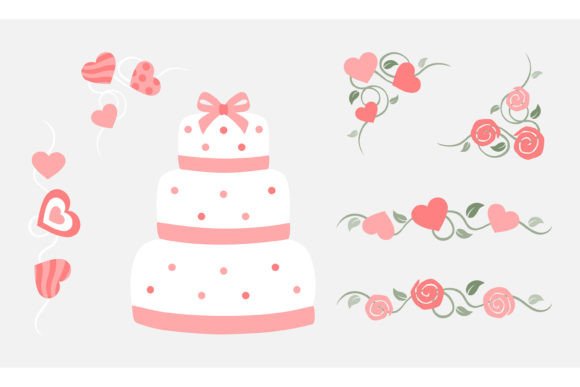 Download Wedding Cake and Border Design Element - Premium Resources