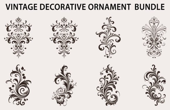 Download Set of Vintage Design Element Vector - Premium Bundle